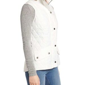 British Khaki Quilted Vest Sz M - Cream NWT